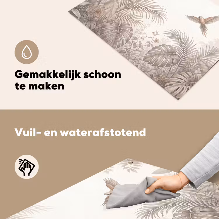 Papagaai - Jungle - Tropisch Inductie beschemer met haakjes klein -ky-schoon-nl