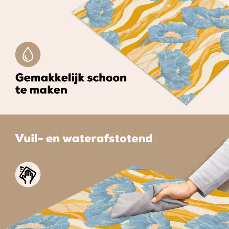 Papavers - Botanisch - Blauw Inductie beschemer met haakjes klein 777 -ky-schoon-nl