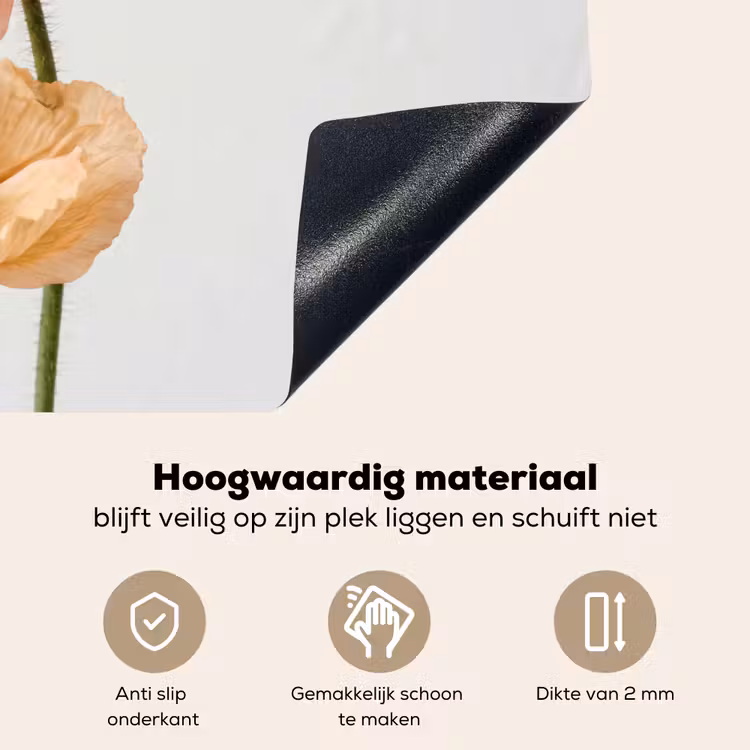 Papavers - Botanisch - Roze Inductie beschemer met haakjes klein -ky-onderkant-nl
