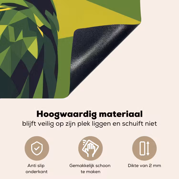 Papegaai - Groen - Snavel - Abstract Inductie beschemer met haakjes middel -ky-onderkant-nl