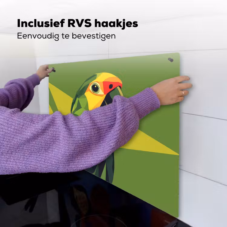 Papegaai - Groen - Snavel - Abstract Inductie beschemer met haakjes middel -ky-ophangen-nl
