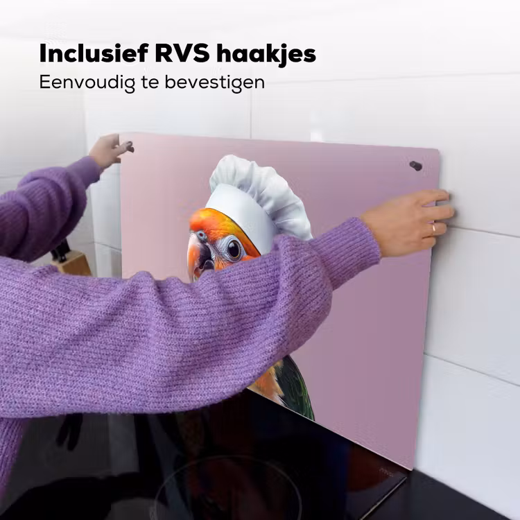 Papegaai - Koksmuts - Nieuwsgierig - Vogel Inductie beschemer met haakjes klein -ky-ophangen-nl