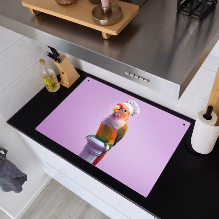 Papegaai - Koksmuts - Pilaar - Vogel Inductie beschemer met haakjes klein -sfeer1