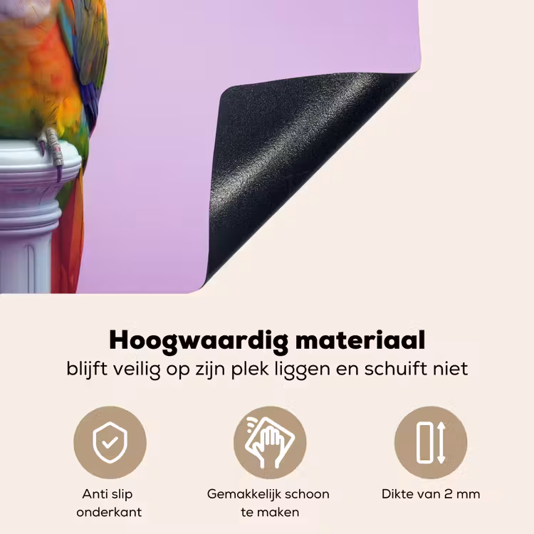 Papegaai - Koksmuts - Pilaar - Vogel Inductie beschemer met haakjes klein -ky-onderkant-nl