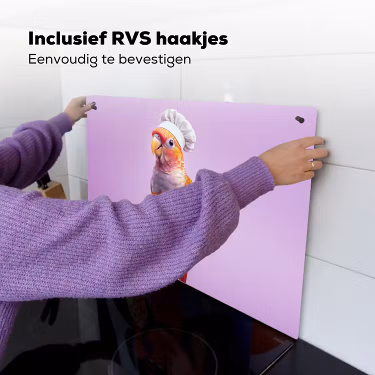 Papegaai - Koksmuts - Pilaar - Vogel Inductie beschemer met haakjes klein -ky-ophangen-nl