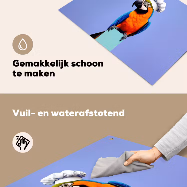 Papegaai - Koksmuts - Vogel - Leuk Inductie beschemer met haakjes klein -ky-schoon-nl