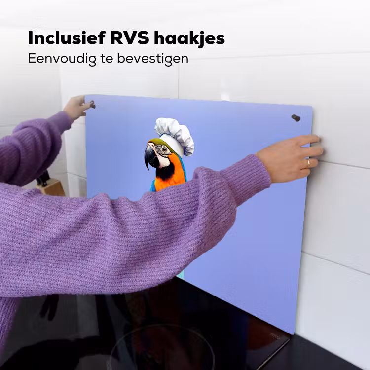 Papegaai - Koksmuts - Vogel - Leuk Inductie beschemer met haakjes klein -ky-ophangen-nl