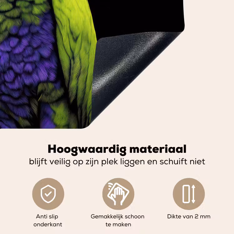 Papegaai - Veren - Opvallend - Groen Inductie beschemer met haakjes middel -ky-onderkant-nl