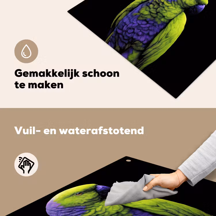 Papegaai - Veren - Opvallend - Groen Inductie beschemer met haakjes middel -ky-schoon-nl