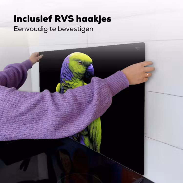 Papegaai - Veren - Opvallend - Groen Inductie beschemer met haakjes middel -ky-ophangen-nl