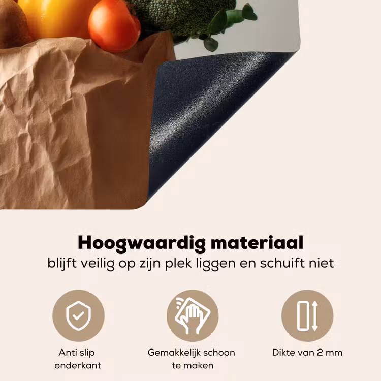Papieren - Boodschappen - Groente - Kleurrijk Inductie beschemer met haakjes klein -ky-onderkant-nl