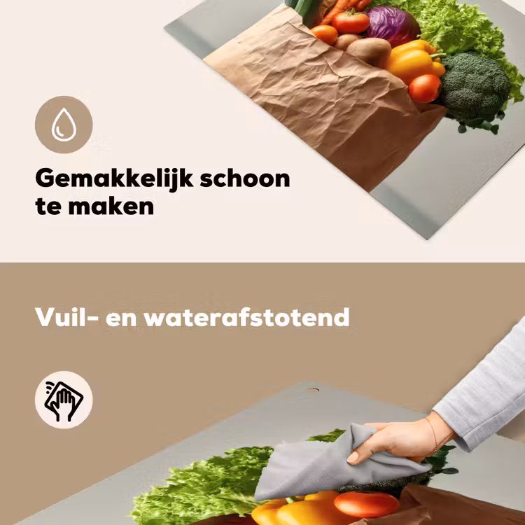 Papieren - Boodschappen - Groente - Kleurrijk Inductie beschemer met haakjes klein -ky-schoon-nl
