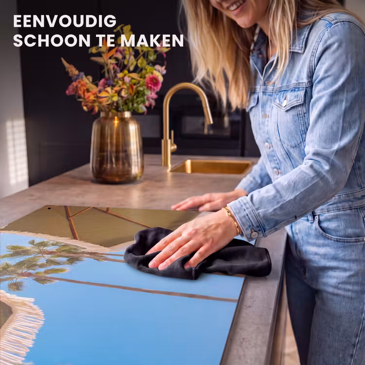 Parasol - Groen - Franjes - Zomer - Tropisch Inductie beschemer met haakjes klein -ky-schoon-nl