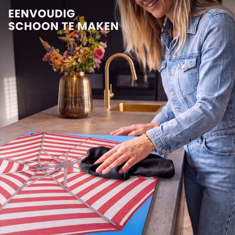 Parasol - Strepen - Zomer - Rood - Blauw Inductie beschemer met haakjes klein -ky-schoon-nl