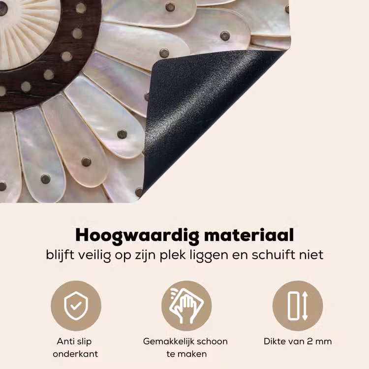 Parelmoer - Patroon - Decoratie - Ambacht - Wit Inductie beschemer met haakjes klein -ky-onderkant-nl