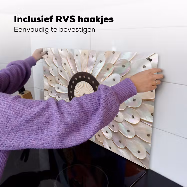 Parelmoer - Patroon - Decoratie - Ambacht - Wit Inductie beschemer met haakjes klein -ky-ophangen-nl