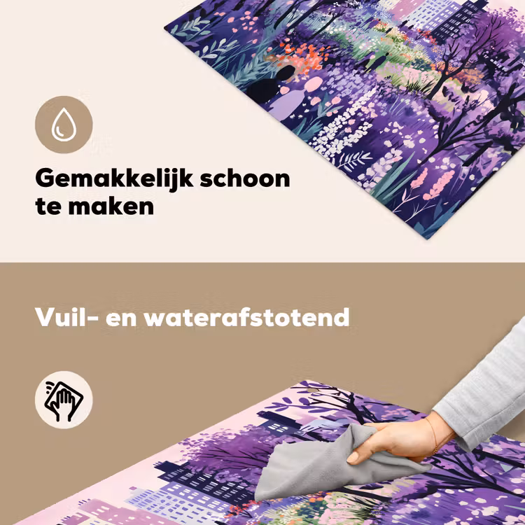 Park - Bomen - Bloemen - Gebouwen Inductie beschemer met haakjes klein -ky-schoon-nl