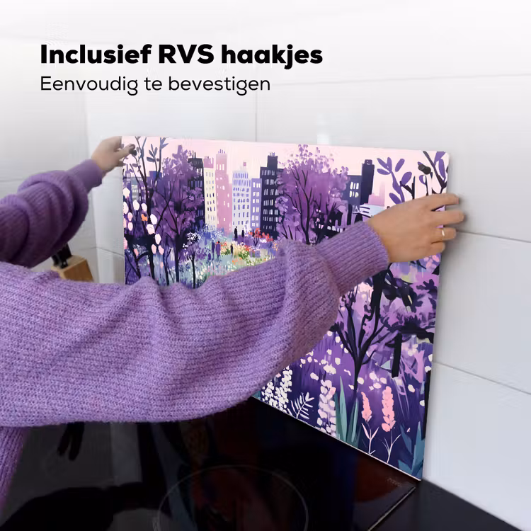 Park - Bomen - Bloemen - Gebouwen Inductie beschemer met haakjes klein -ky-ophangen-nl