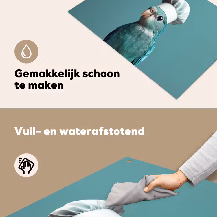 Parkiet - Vogel - Koksmuts - Cute Inductie beschemer met haakjes klein -ky-schoon-nl