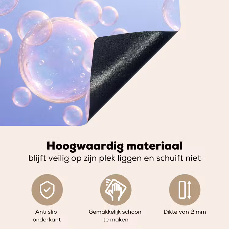 Pastel - Bubbels - Dromerig Inductie beschemer met haakjes klein -ky-onderkant-nl