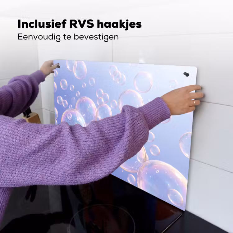 Pastel - Bubbels - Dromerig Inductie beschemer met haakjes klein -ky-ophangen-nl