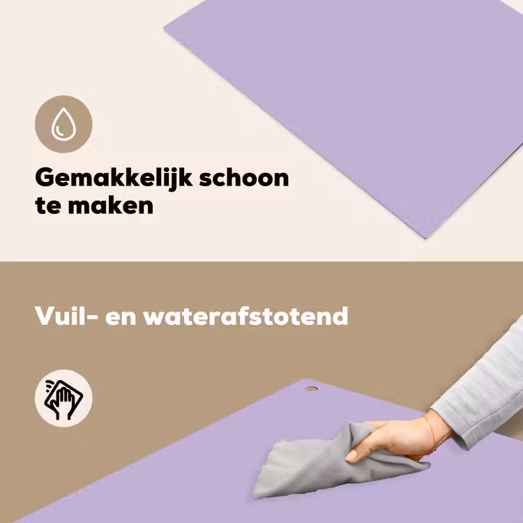 Pastel - Lilac - Paars Inductie beschemer met haakjes klein 777 -ky-schoon-nl