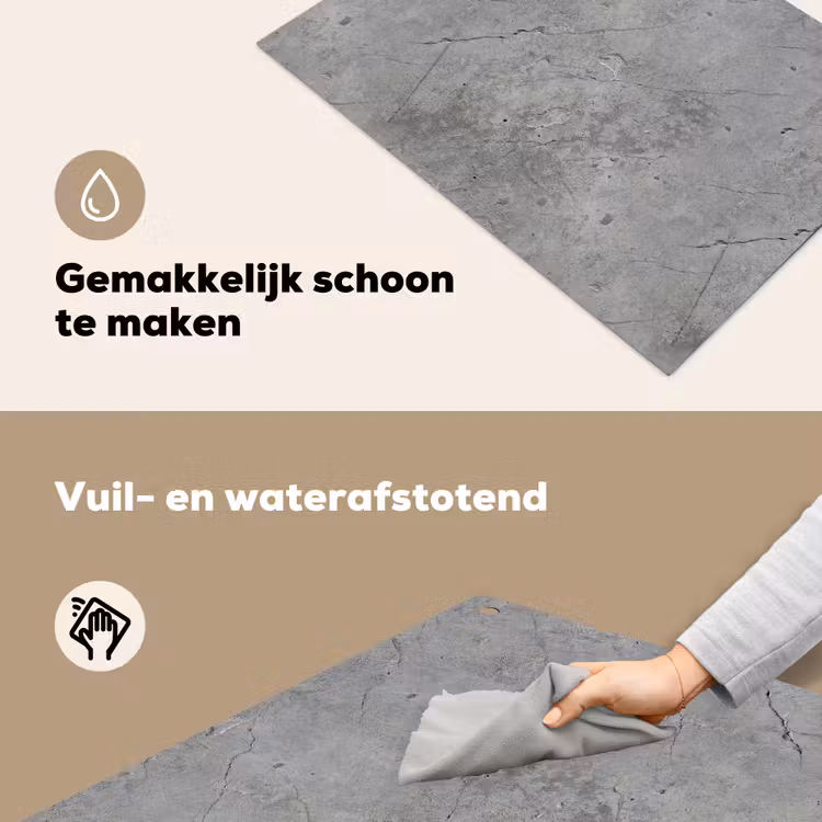 Patronen - Beton - Oud Inductie beschemer met haakjes klein 777 -ky-schoon-nl
