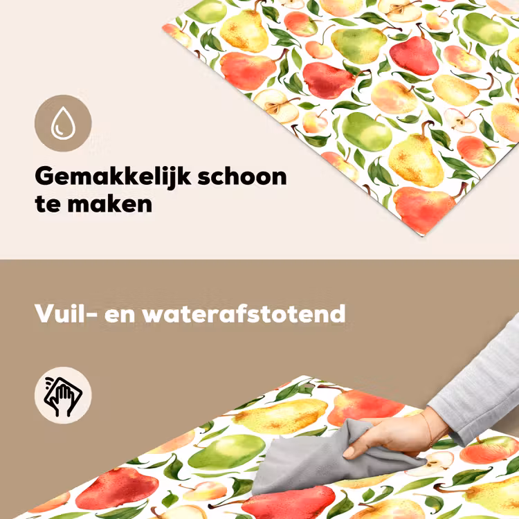 Patroon - Appels - Peren Inductie beschemer met haakjes klein 777 -ky-schoon-nl