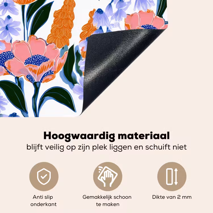 Patroon - Aquarel - Kleurrijk Inductie beschemer met haakjes klein 777 -ky-onderkant-nl