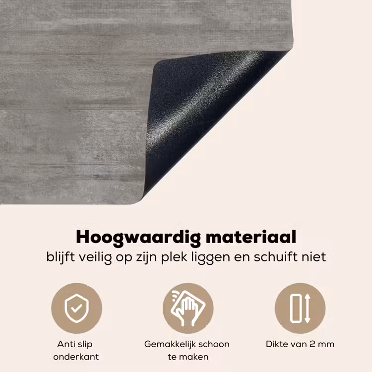 Patroon - Beton - Grijs Inductie beschemer met haakjes klein 777 -ky-onderkant-nl