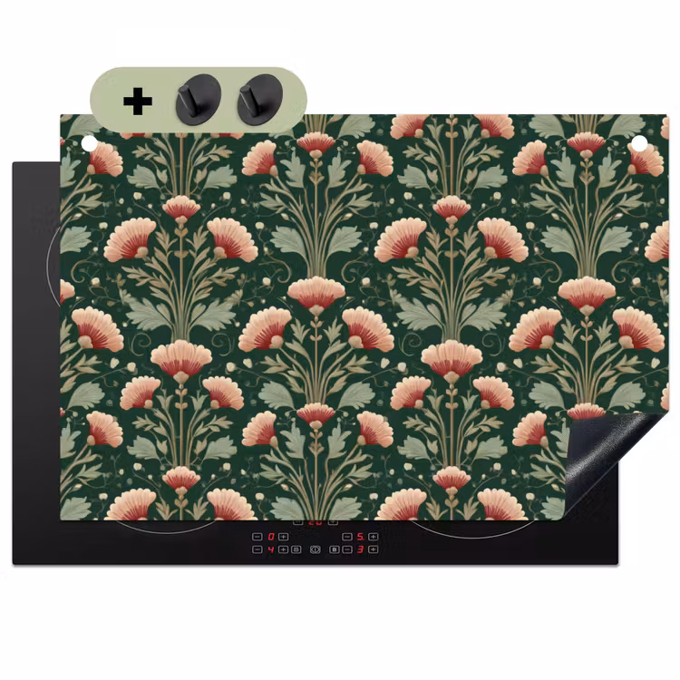 Patroon - Botanisch - Kleurrijk Inductie beschemer met haakjes klein 777 -3d