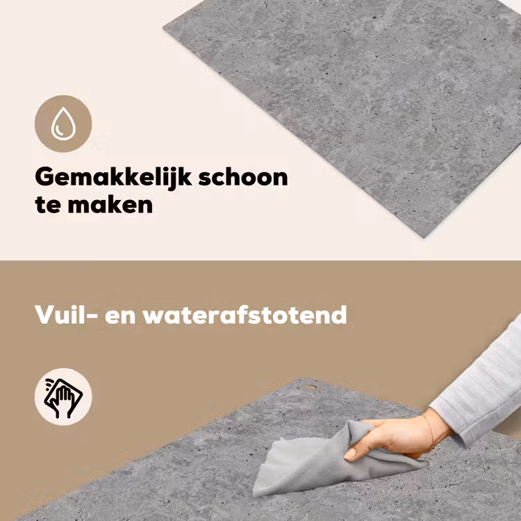 Patroon - Cement - Beton Inductie beschemer met haakjes klein 777 -ky-schoon-nl