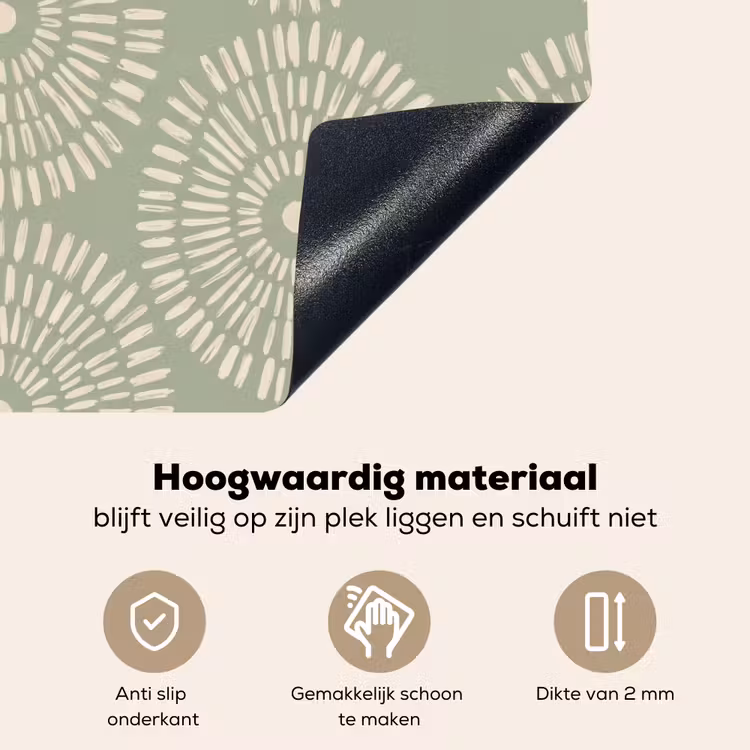 Patroon - Cirkels - Abstract - Modern - Groen Inductie beschemer met haakjes klein -ky-onderkant-nl