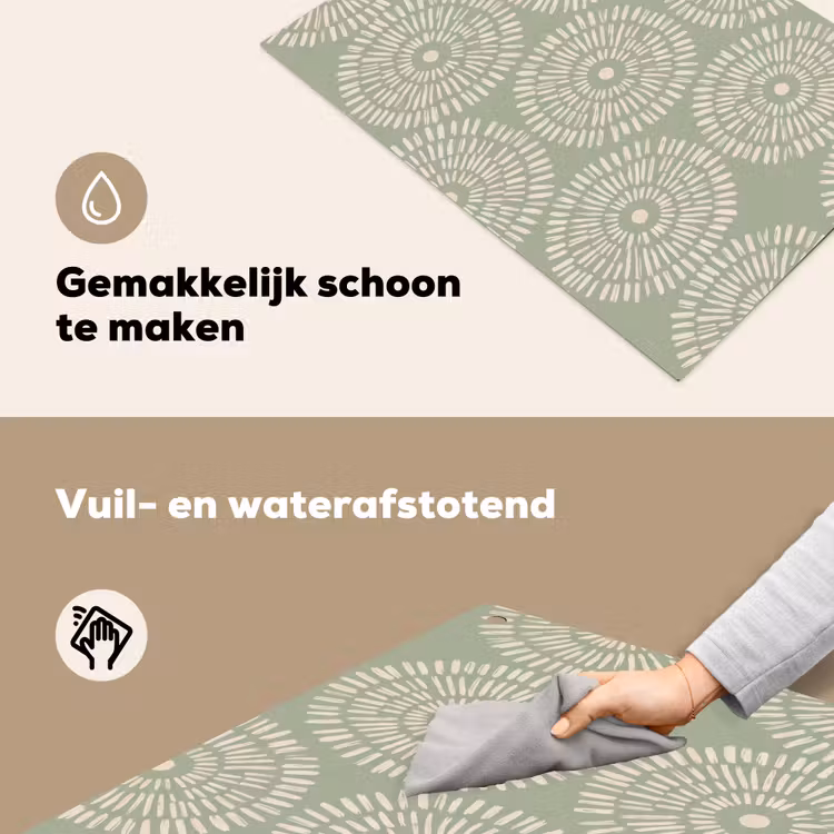 Patroon - Cirkels - Abstract - Modern - Groen Inductie beschemer met haakjes klein -ky-schoon-nl