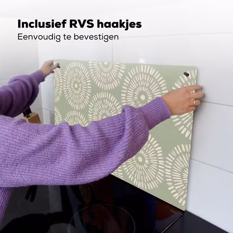 Patroon - Cirkels - Abstract - Modern - Groen Inductie beschemer met haakjes klein -ky-ophangen-nl