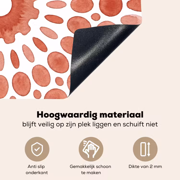 Patroon - Cirkels - Abstract - Modern - Rood Inductie beschemer met haakjes klein -ky-onderkant-nl