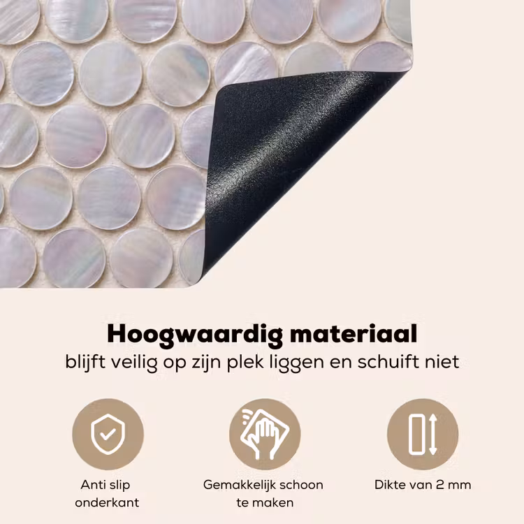 Patroon - Cirkels - Abstract - Modern - Wit Inductie beschemer met haakjes klein -ky-onderkant-nl