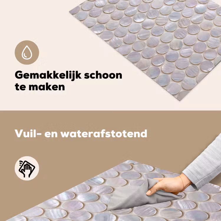 Patroon - Cirkels - Abstract - Modern - Wit Inductie beschemer met haakjes klein -ky-schoon-nl