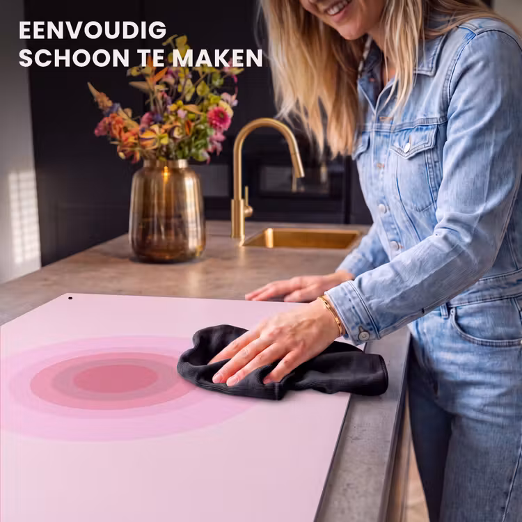 Patroon - Cirkels - Abstract - Roze - Modern Inductie beschemer met haakjes klein -ky-schoon-nl