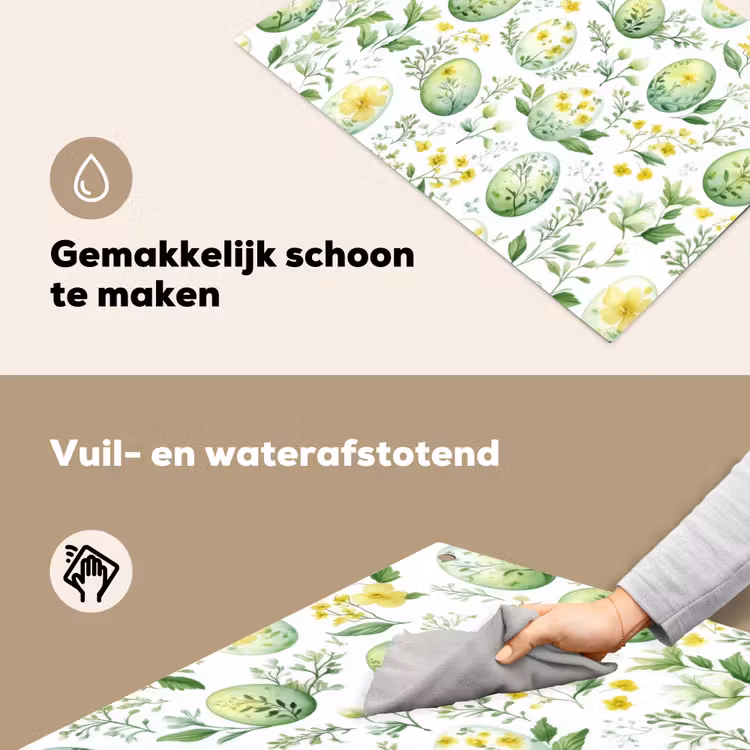 Patroon - Groen - Eieren Inductie beschemer met haakjes klein -ky-schoon-nl