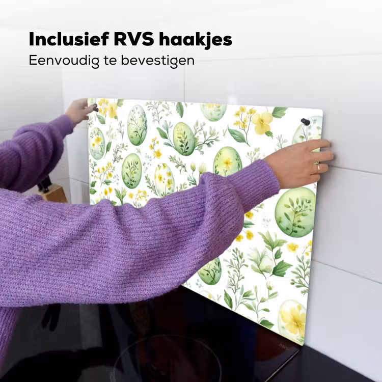 Patroon - Groen - Eieren Inductie beschemer met haakjes klein -ky-ophangen-nl