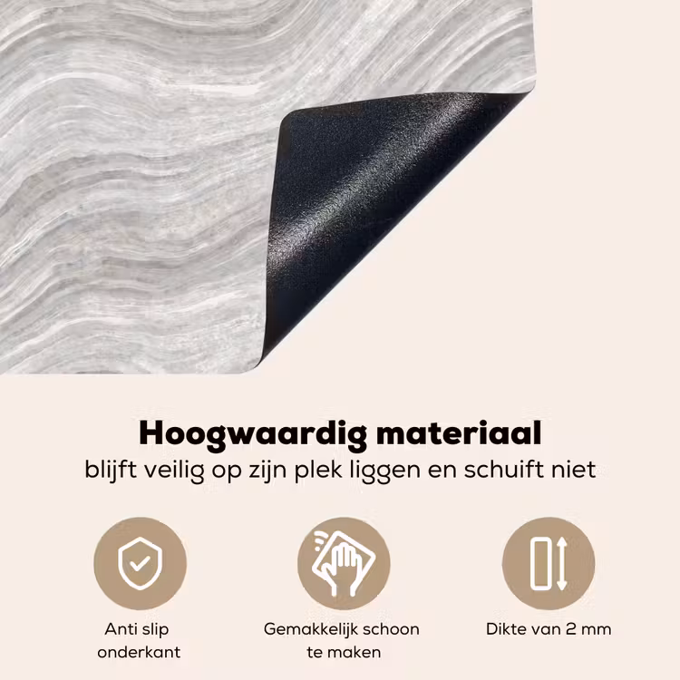 Patroon - Helder - Wit - Grijs Inductie beschemer met haakjes klein 777 -ky-onderkant-nl