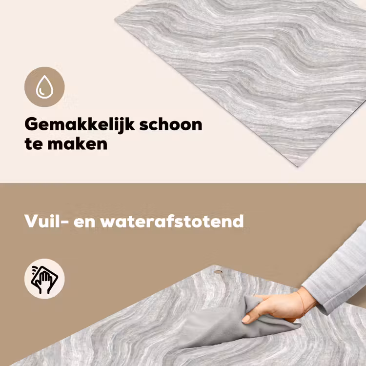 Patroon - Helder - Wit - Grijs Inductie beschemer met haakjes klein 777 -ky-schoon-nl