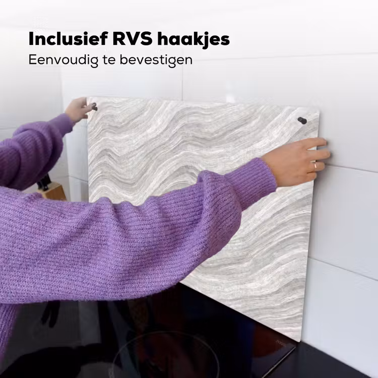 Patroon - Helder - Wit - Grijs Inductie beschemer met haakjes klein 777 -ky-ophangen-nl