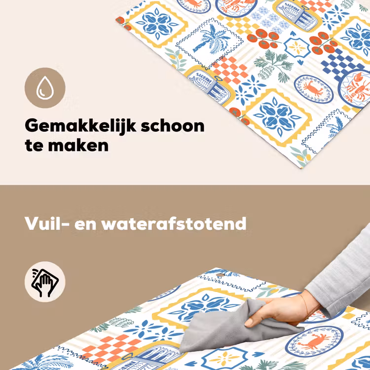 Zee - Sfeer - Tomaat - Mozaïek Inductie beschemer met haakjes klein 777 -ky-schoon-nl