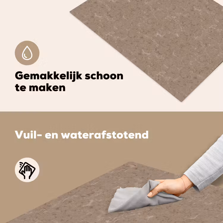 Patroon - Kalksteen - Beige Inductie beschemer met haakjes klein 777 -ky-schoon-nl