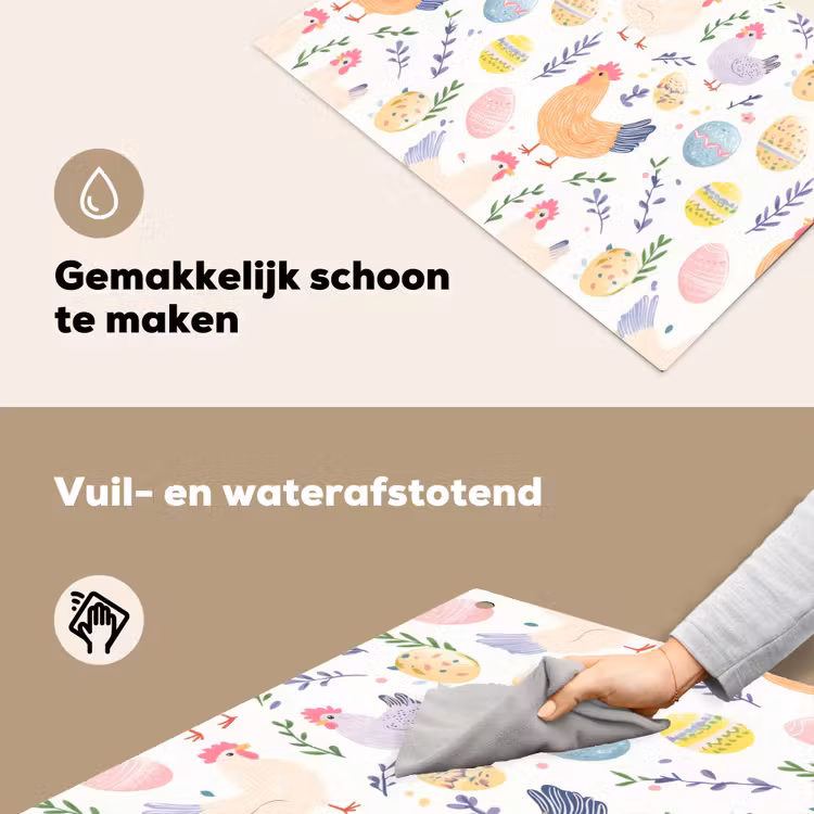 Patroon - Kip - Paaseieren Inductie beschemer met haakjes klein -ky-schoon-nl