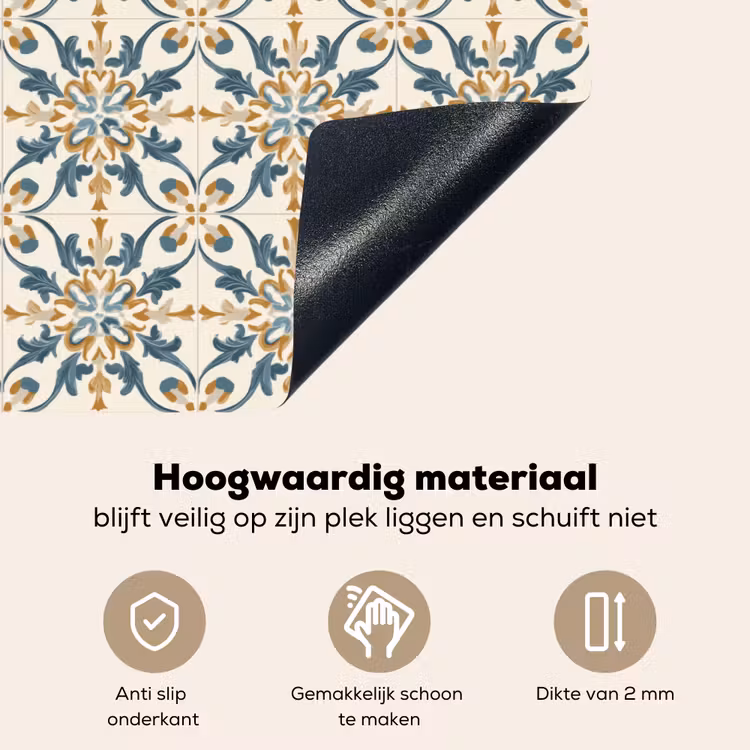 Patroon - Klassiek - Kleurrijk Inductie beschemer met haakjes klein 777 -ky-onderkant-nl
