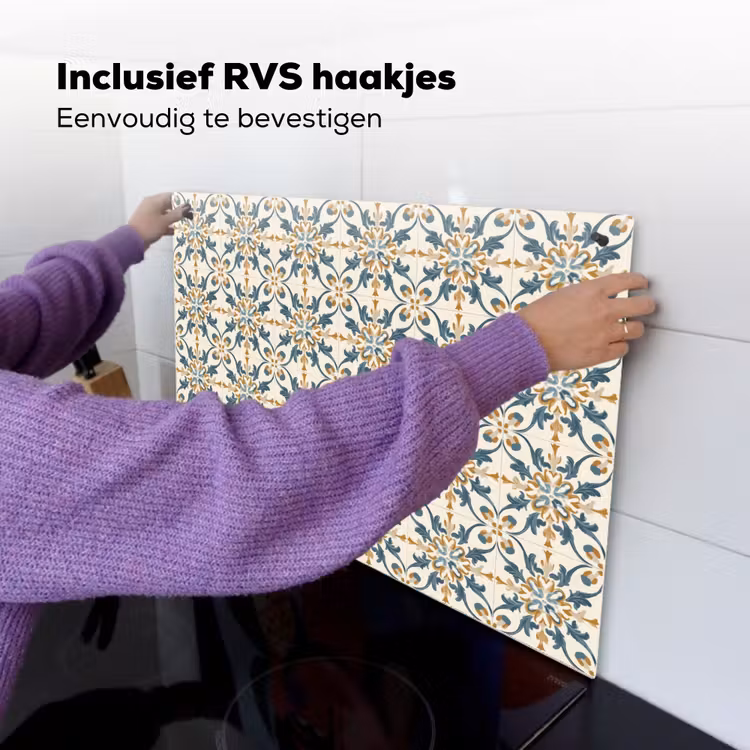 Patroon - Klassiek - Kleurrijk Inductie beschemer met haakjes klein 777 -ky-ophangen-nl