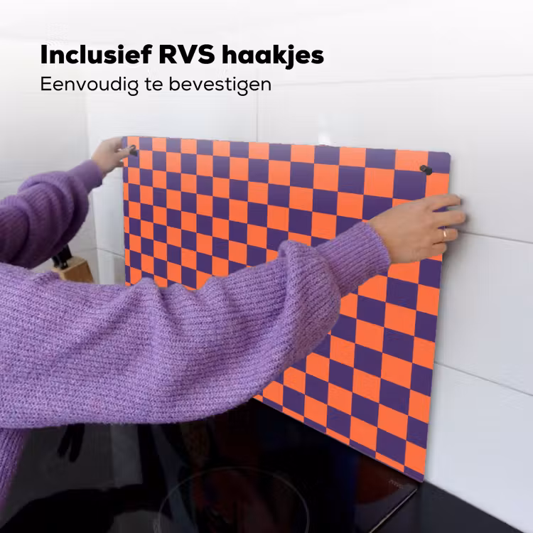 Patroon - Klassiek - Paars Inductie beschemer met haakjes klein 777 -ky-ophangen-nl